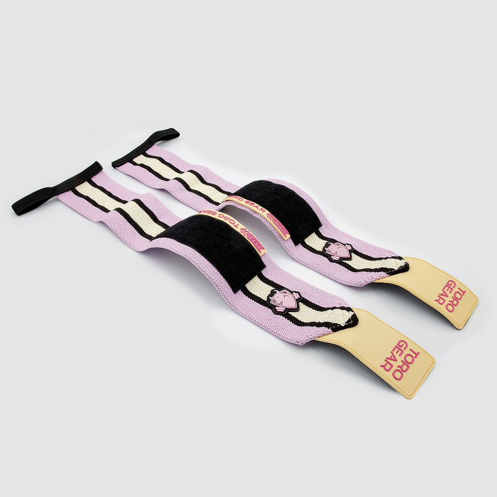 Titan Ultra Lift Pink Phanter wrist wraps, muñequeras de alta calidad L Size